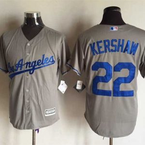 Dodgers #22 Clayton Kershaw Grey New Cool Base Stitched Jersey