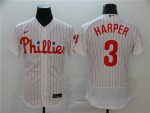 Philadelphia Phillies #3 Bryce Harper White Flex Base Stitched Jersey
