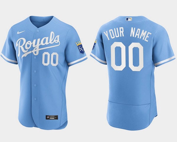 Kansas City Royals Custom Blue Stitched Jersey