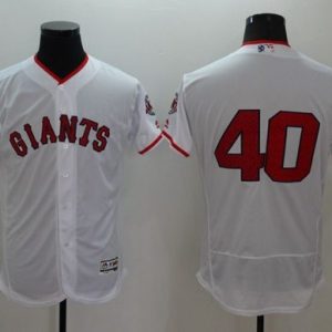 Giants #40 Madison Bumgarner White Fashion Stars Stripes Flexbase Authentic Stitched Jerseys