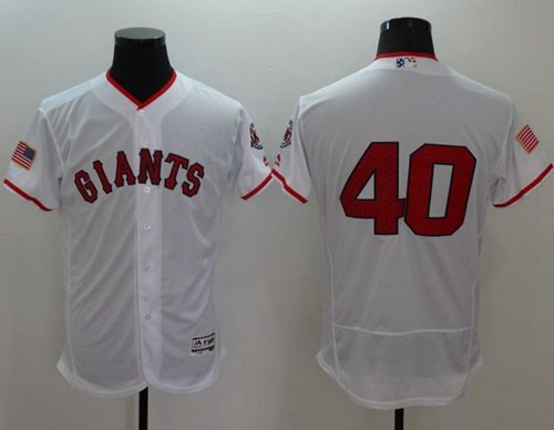 Giants #40 Madison Bumgarner White Fashion Stars Stripes Flexbase Authentic Stitched Jerseys