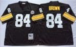 Mitchell And Ness Steelers #84 Antonio Brown Black Throwback Stitched Jersey