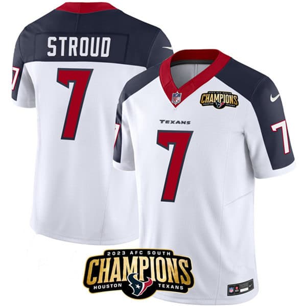 Houston Texans #7 C.J. Stroud White Navy 2023 F.U.S.E. Vapor Untouchable Limited Stitched Jersey