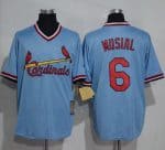 Cardinals #6 Stan Musial Blue Cooperstown Throwback Stitched Jersey
