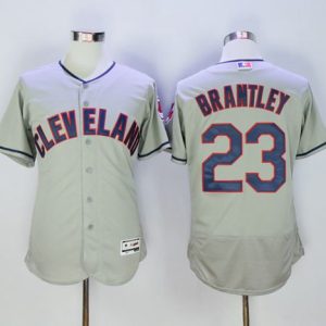 Indians #23 Michael Brantley Grey Flexbase Authentic Collection Stitched Jersey