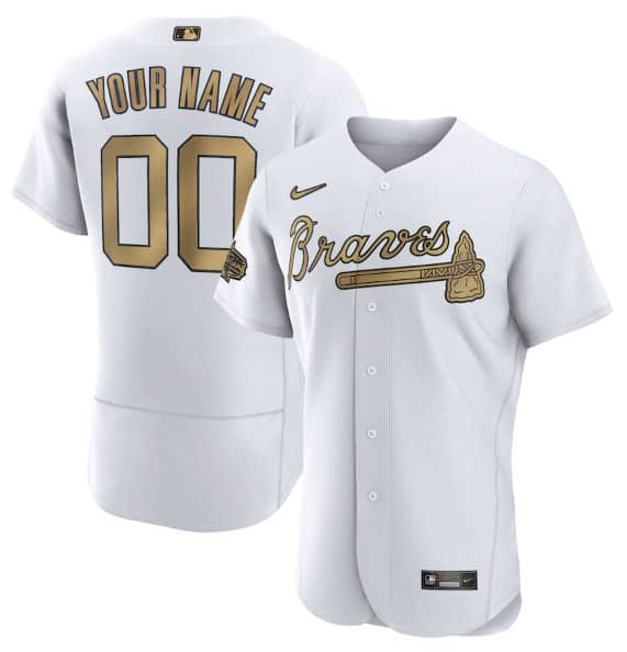 Atlanta Braves Custom White 2022 All-Star Flex Base Stitched Jersey