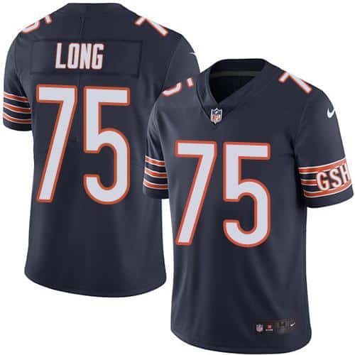 Bears #75 Kyle Long Navy Blue Stitched Limited Rush Nike Jersey