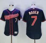 Twins #7 Joe Mauer Navy Blue Flexbase Authentic Collection Stitched Jersey