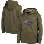 Youth Atlanta Falcons Olive Salute To Service Pullover Performance NFL Hoodie