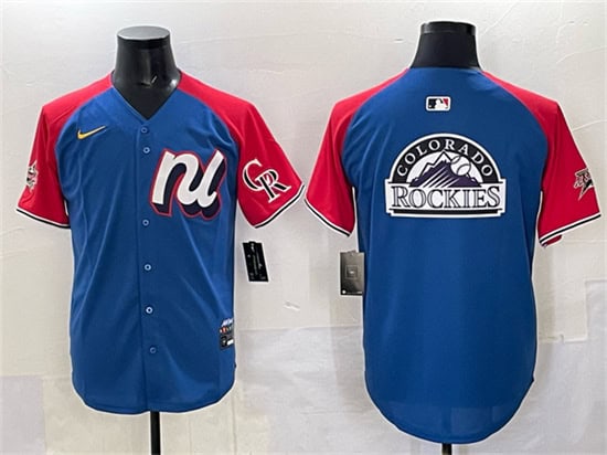 National League Colorado Rockies Team Big Logo Blue Red Alternate 2025 All-Star Edition Limited Stitched