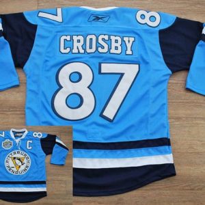 Penguins #87 Sidney Crosby Stitched Baby Blue 2011 Winter Classic Vintage Jersey