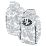 San Francisco 49ers 2024 Arctic Camo Salute To Service Club Fleece Pullover Hoodie