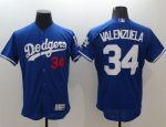Dodgers #34 Fernando Valenzuela Blue Flexbase Authentic Collection Stitched Jersey