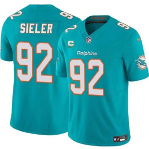 Miami Dolphins #92 Zach Sieler Aqua 2025 F.U.S.E. With 2-Star C Patch Vapor Limited Stitched Jersey