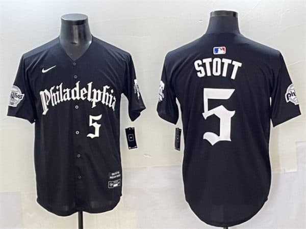Philadelphia Phillies #5 Bryson Stott Black Gothic Vapor Limited Stitched Jersey