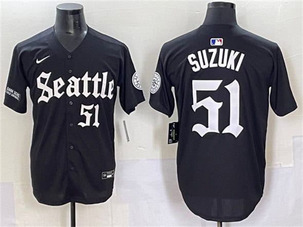 Seattle Mariners #51 Ichiro Suzuki Black 'Deep Sea Gothic Edition' Vapor Premier Limited Stitched Jersey