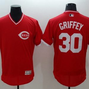 Reds #30 Ken Griffey Red Flexbase Authentic Collection Cooperstown Stitched Jersey