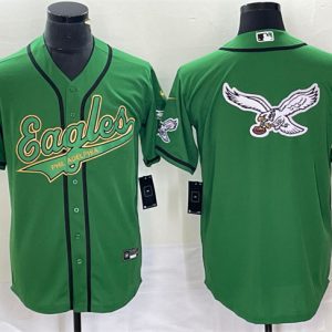 Philadelphia Eagles Green Gold Team Big Logo Cool Base Stitched Jersey