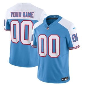Tennessee Titans Custom Blue White 2023 F.U.S.E. Vapor Limited Throwback Stitched Jersey