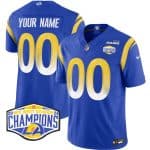 Los Angeles Rams Custom Blue 2024 NFC West Champions F.U.S.E. Vapor Untouchable Limited Stitched Jersey