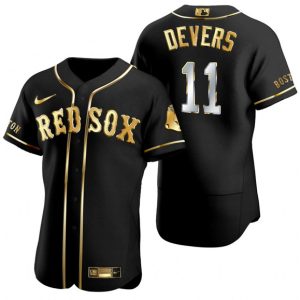 Boston Red Sox #11 Rafael Devers Black Gold Flex Base Stitched Baseball Jersey