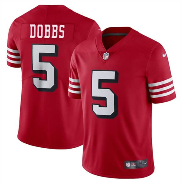 San Francisco 49ers #5 Josh Dobbs New Red Vapor Untouchable Limited Stitched Jersey