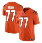 Cincinnati Bengals #77 Trent Brown Orange Vapor Untouchable Limited Stitched Jersey