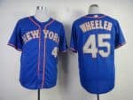 Mets #45 Zack Wheeler Blue(Grey NO.) Alternate Road Cool Base Stitched Jersey