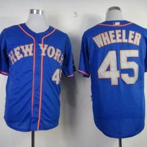 Mets #45 Zack Wheeler Blue(Grey NO.) Alternate Road Cool Base Stitched Jersey