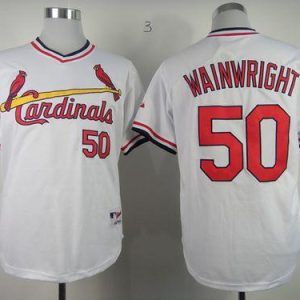Cardinals #50 Adam Wainwright White 1982 Turn Back The Clock Stitched Jersey