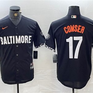 Baltimore Orioles #17 Colton Cowser Black 2023 City Connect Cool Base Stitched Jersey