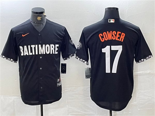 Baltimore Orioles #17 Colton Cowser Black 2023 City Connect Cool Base Stitched Jersey