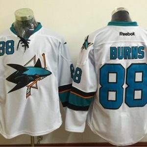Sharks #88 Brent Burns White Stitched Jersey