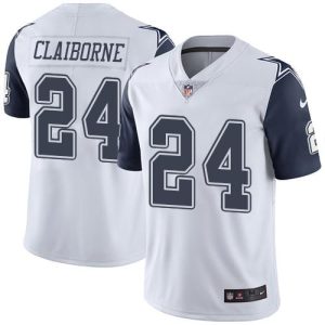 Cowboys #24 Morris Claiborne White Stitched Limited Rush Nike Jersey