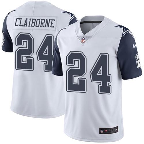 Cowboys #24 Morris Claiborne White Stitched Limited Rush Nike Jersey