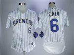 Milwaukee Brewers #6 Lorenzo Cain White Flexbase Stitched Jersey