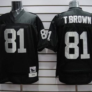 Mitchell And Ness Raiders #81 Tim Brown Stitched Black Jersey