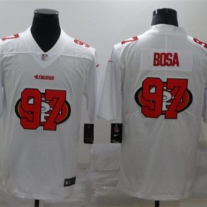 San Francisco 49ers #97 Nick Bosa White Shadow Logo Limited Stitched Jersey
