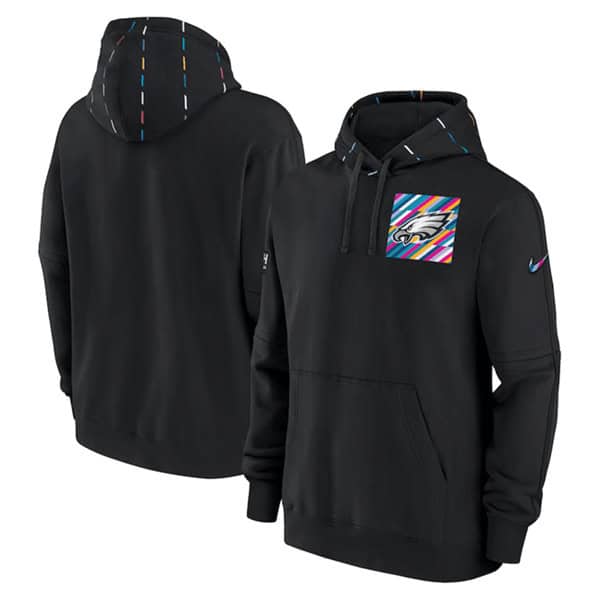 Philadelphia Eagles Black 2023 Crucial Catch Club Pullover Hoodie