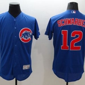 Cubs #12 Kyle Schwarber Blue Flexbase Authentic Collection Stitched Jersey