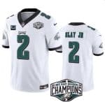 Philadelphia Eagles #2 Darius Slay JR White 2024 NFC East Champions With 3-Star C Patch F.U.S.E. Vapor Untouchable Limited Stitched Jersey