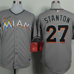 Marlins #27 Giancarlo Stanton Grey 2012 Road Stitched Jersey