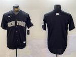 New York Yankees Blank Black With Patch Limited Stitched Jersey