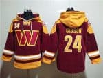 Washington Commanders #24 Antonio Gibson Burgundy Lace-Up Pullover Hoodie