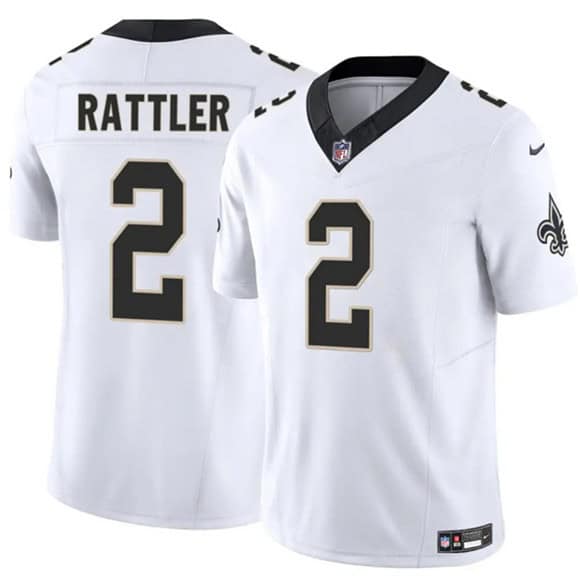 New Orleans Saints #2 Spencer Rattler White 2025 F.U.S.E Vapor Limited Football Stitched Jersey