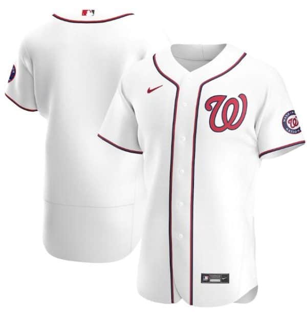 Washington Nationals White Stitched Flex Base Jersey