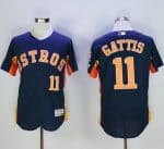 Astros #11 Evan Gattis Navy Blue Flexbase Authentic Collection Stitched Jersey