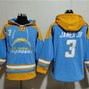 Los Angeles Chargers #3 Derwin James Jr. Blue Ageless Must-Have Lace-Up Pullover Hoodie