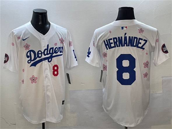 Los Angeles Dodgers #8 Enrique Hernandez White 2025 Tokyo Series Limited Stitched Jersey