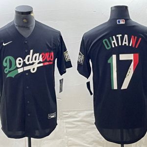 Los Angeles Dodgers #17 Shohei Ohtani Black Cool Base Stitched Jersey
